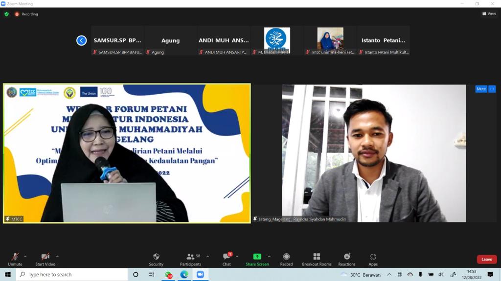 Gelar Webinar, MTCC Unimma Dorong Kemandirian Petani Menuju Kedaulatan Pangan