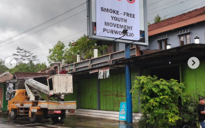 Pemasangan stiker larangan merokok, vape dan sisha dan Penurunan Iklan Rokok di Wilayah Kawasan Tanpa Rokok Kabupaten Purworejo